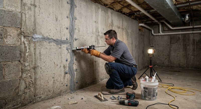Basement Crack Repair in Hampton, NH