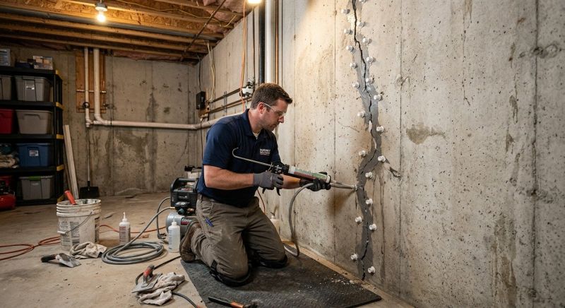 Basement Crack Repair in Hampton, NH