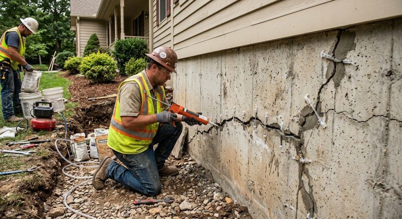 Cracked Foundation Repair in Barrington, NH