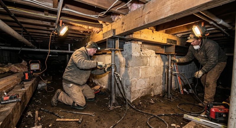 Crawlspace Foundation Repair in Boxford, MA