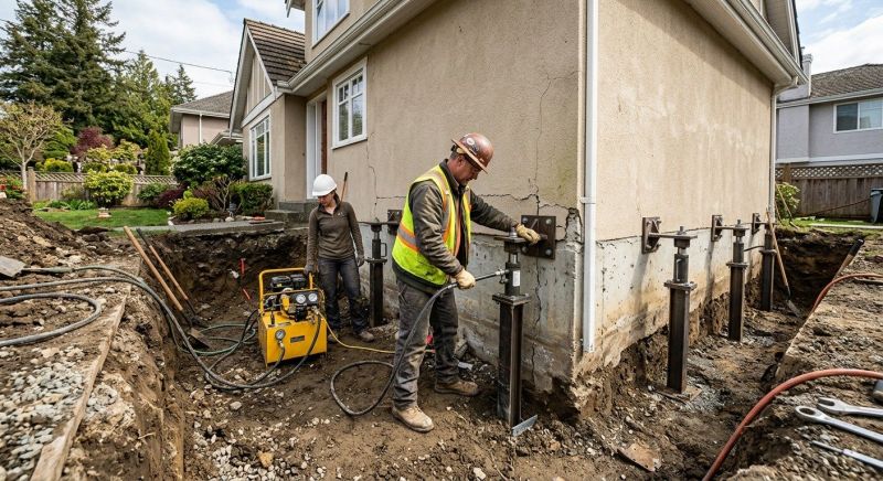 Sinking Foundation Repair in Groveland, MA